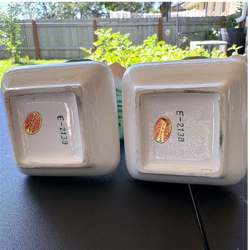 Vintage Enesco Ceramic Bud Vases Set of 2 Japan